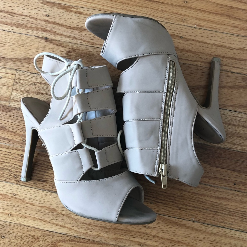 Peep-Toe Bootie Heels